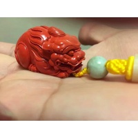 朱砂貔恘手把件